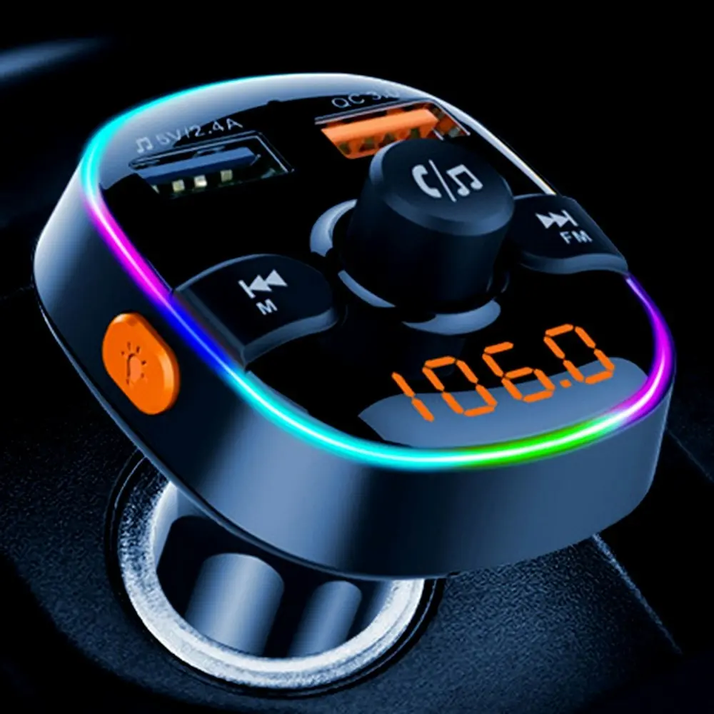 Dual USB  Bluetooth 5.0 FM Transmitter MP3 Player Car Kit