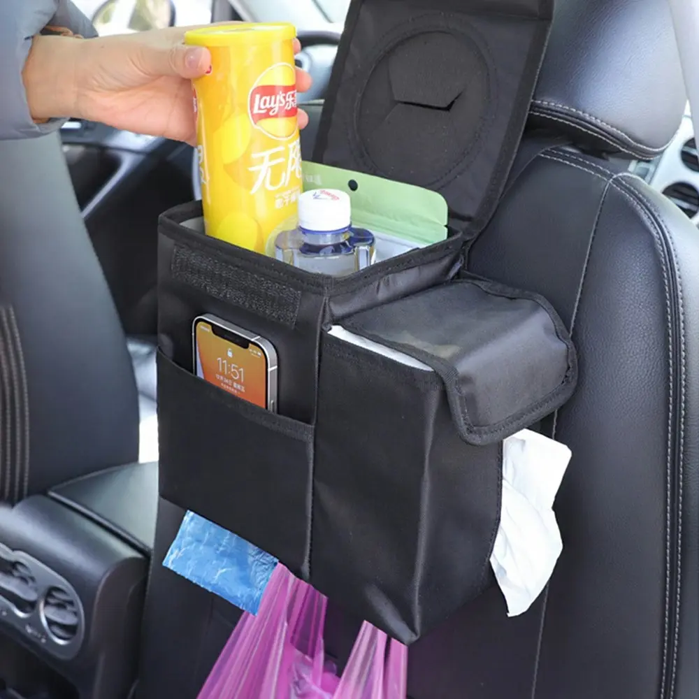 Car multifunctional trash can car foldable storage bag