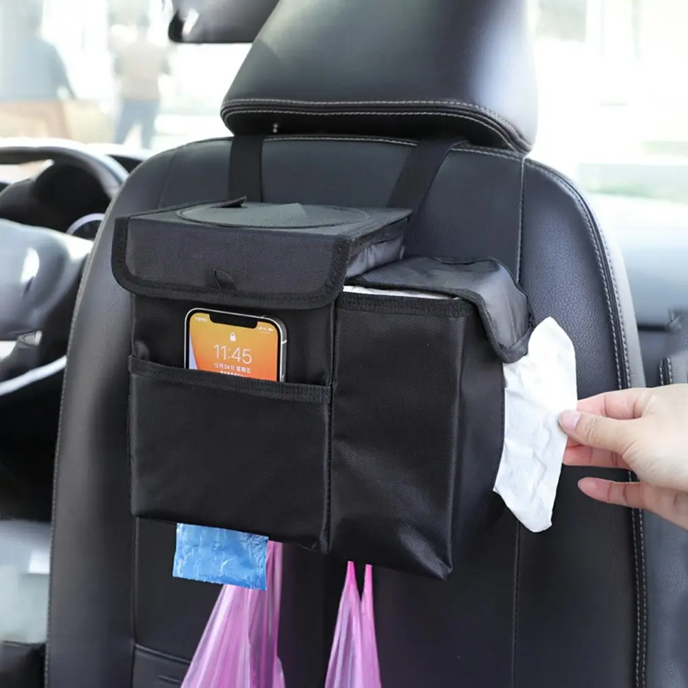 Car multifunctional trash can car foldable storage bag