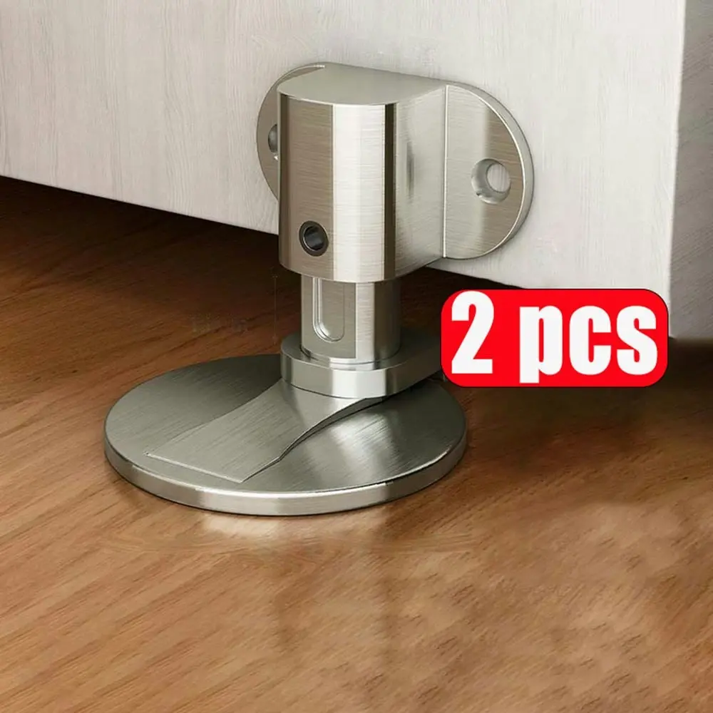 2Pcs Adjustable Stainless Steel Door Stop Punch-free Magnetic Door Stopper