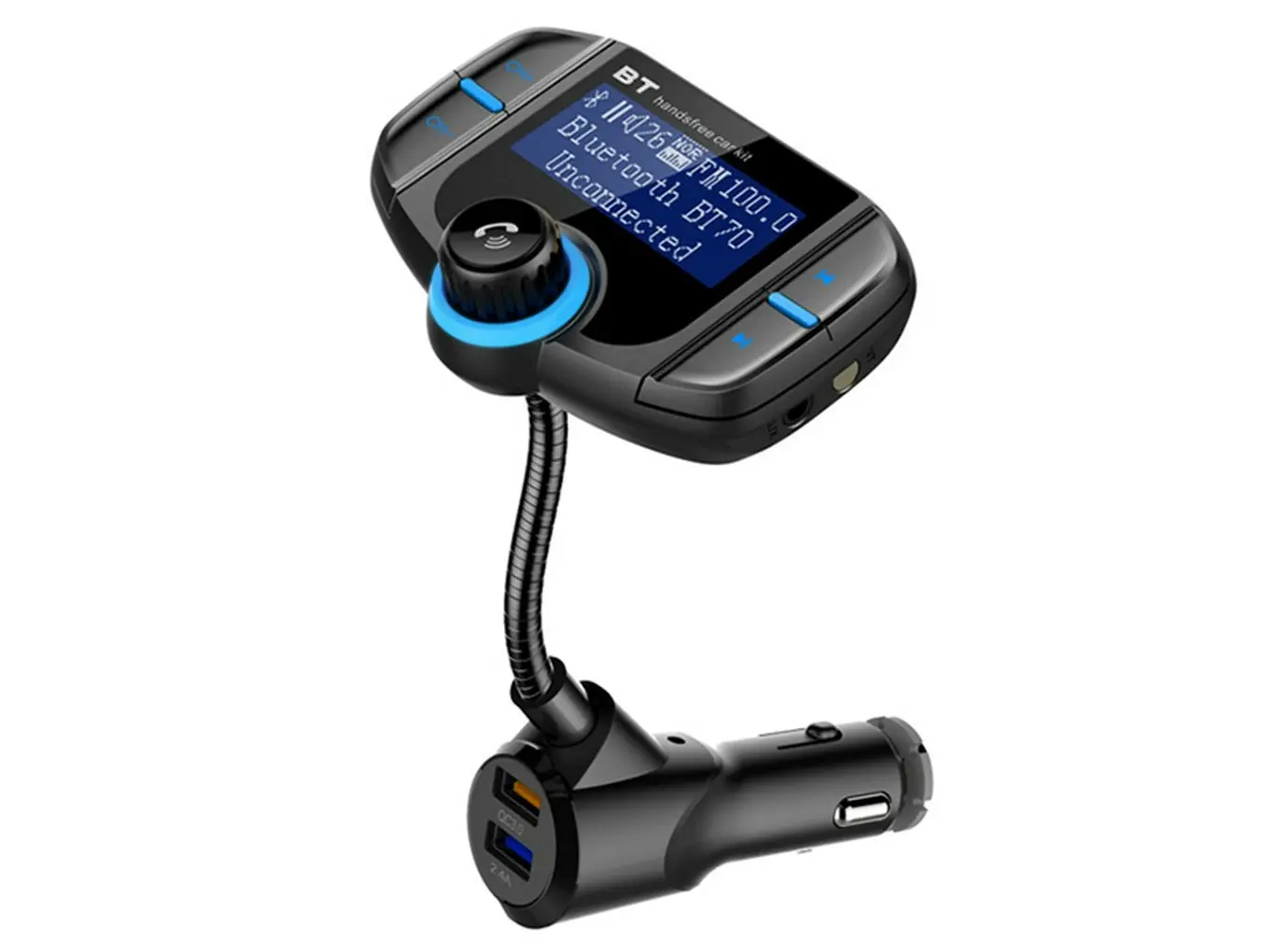 Dual USB quick charger QC3.0 Bluetooth FM car kit Transmitter With Display