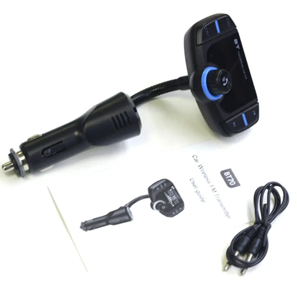 Dual USB quick charger QC3.0 Bluetooth FM car kit Transmitter With Display