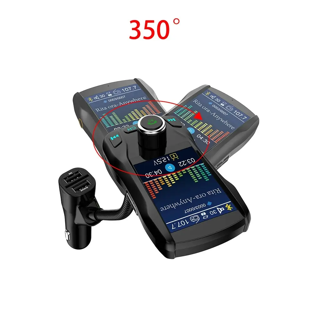 1.77 Color Screen Car Bluetooth MP3 FM Transmitter With Hands-Free