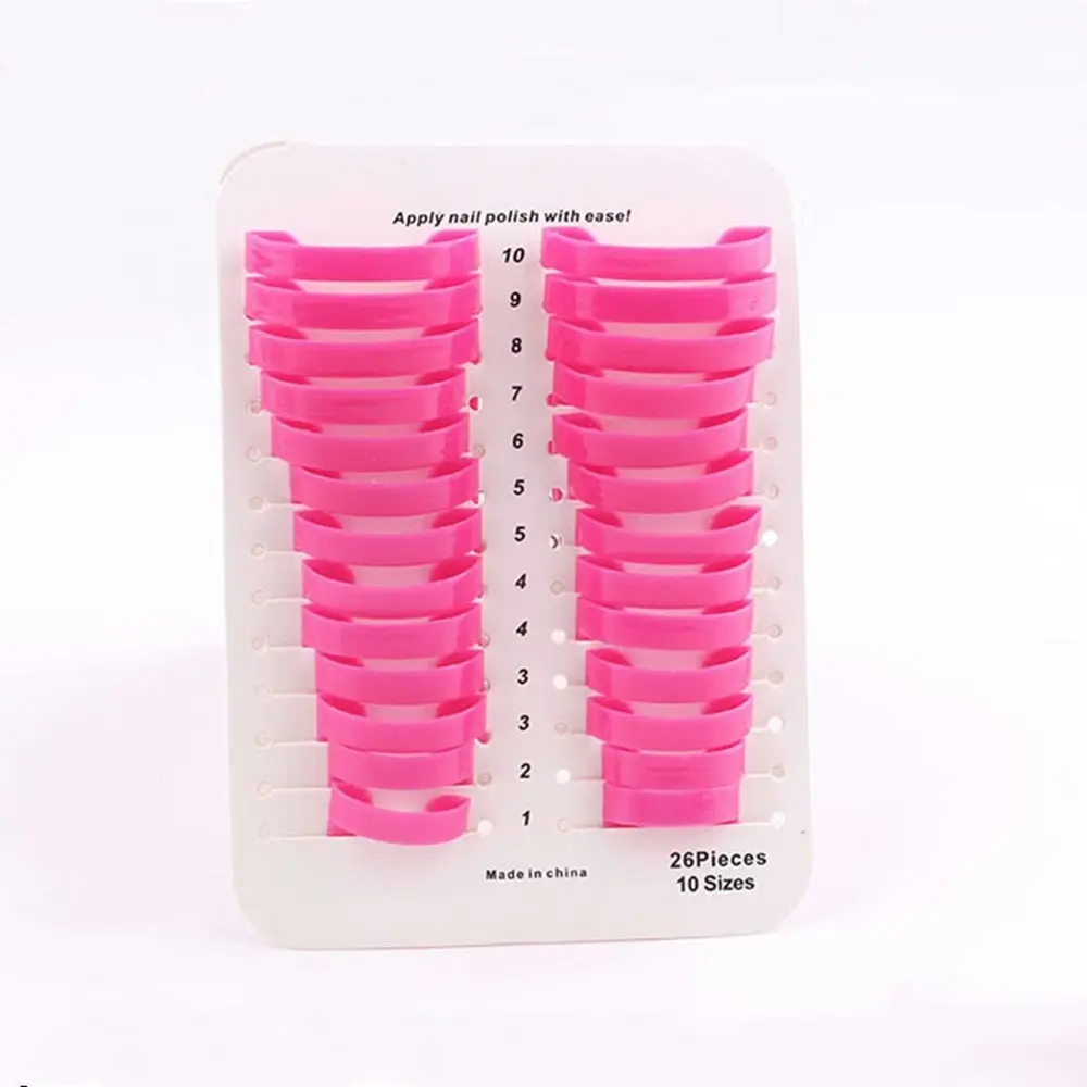 26Pcs 10 Sizes Reusable Nail Polish Stencil Spill Proof Manicure Protector Tools