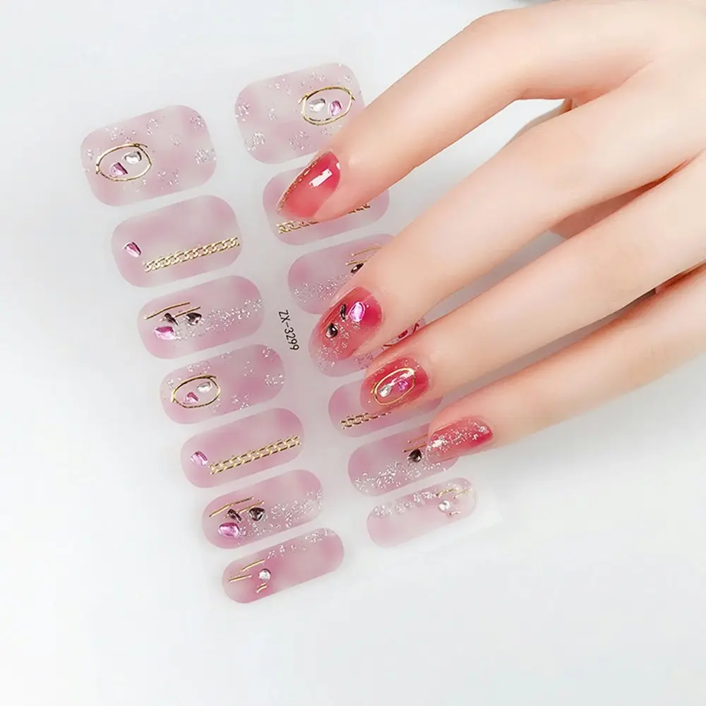 5Pcs 3D Colored Diamond Nail Stickers Waterproof Self-Adhesive Nail Cover