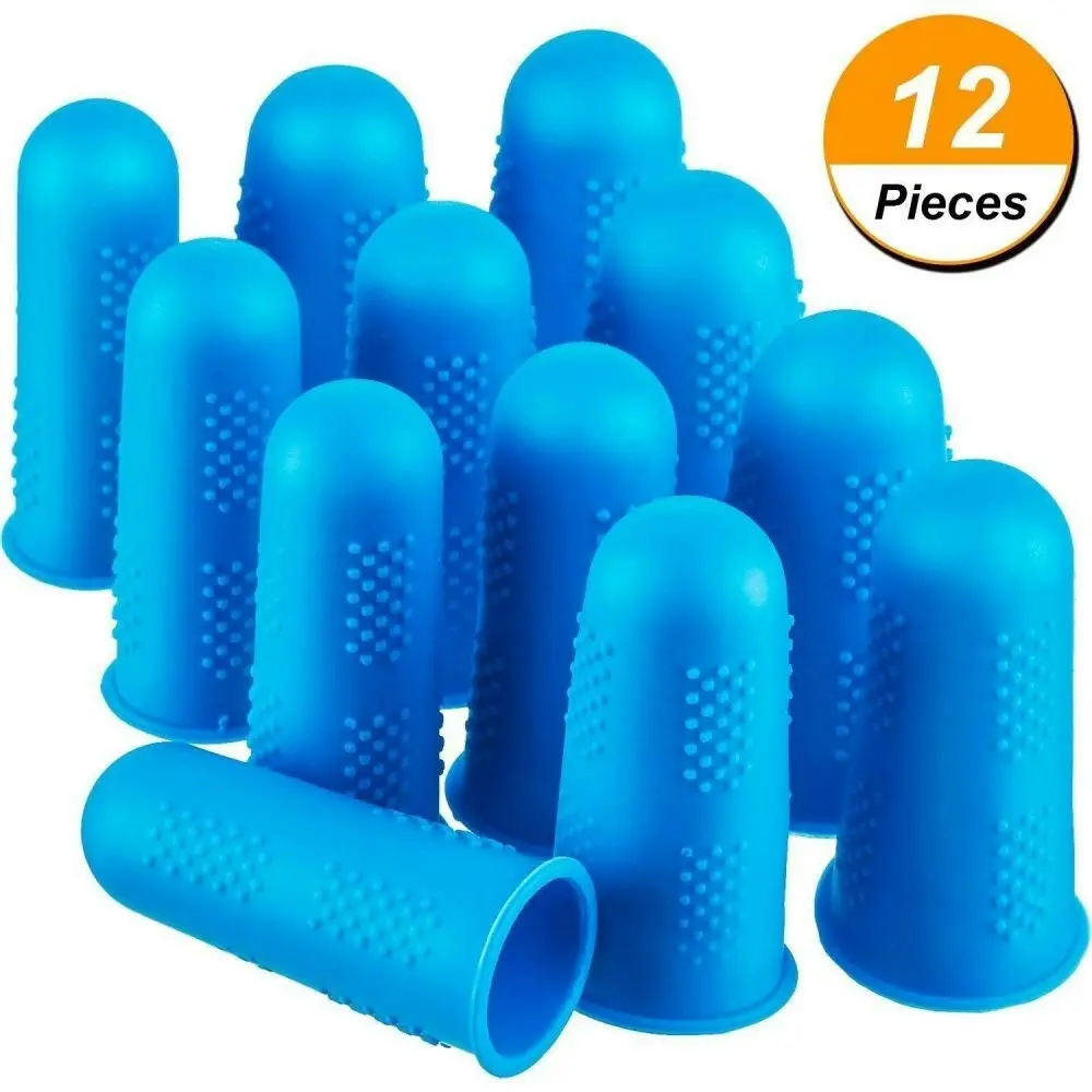 12 Pieces Silicone Hot Glue Gun Finger Caps Finger Guard Protectors