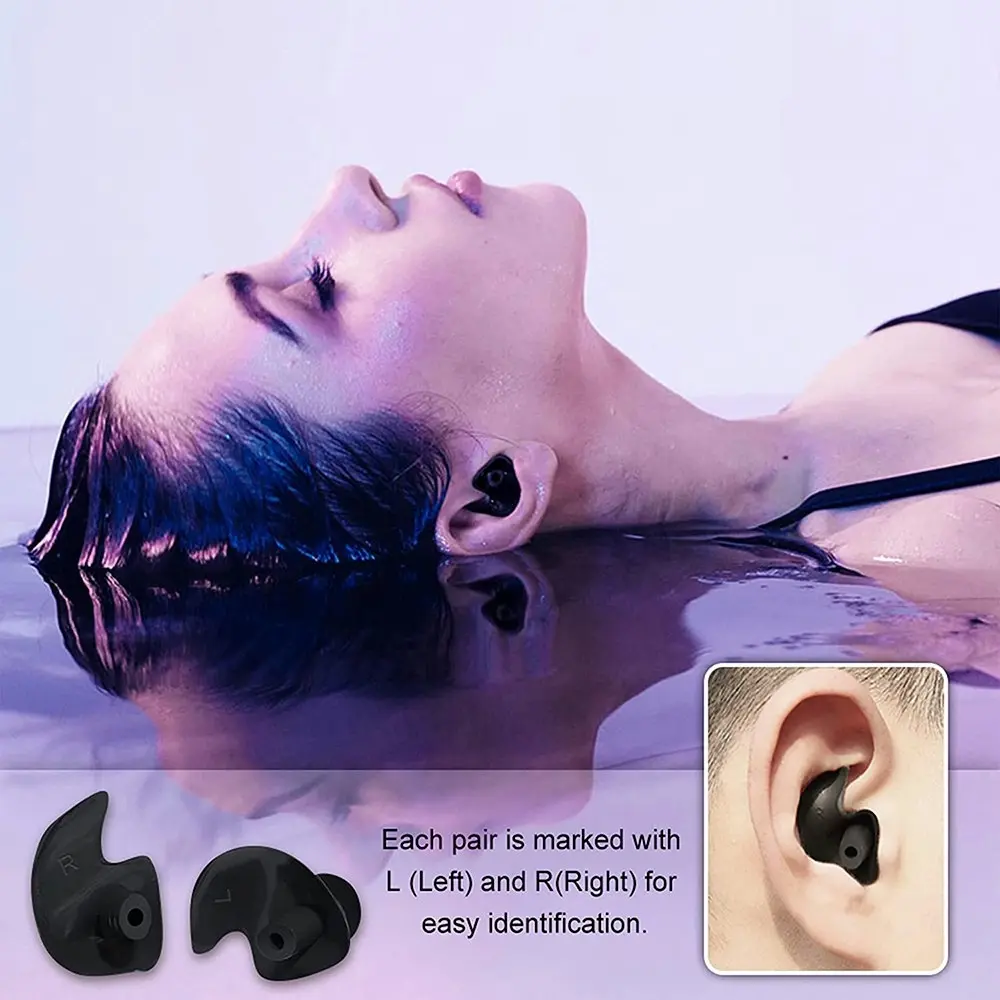 3 Pairs Waterproof Soft Earplugs Silicone Portable EarPlugs Swimming Accessories