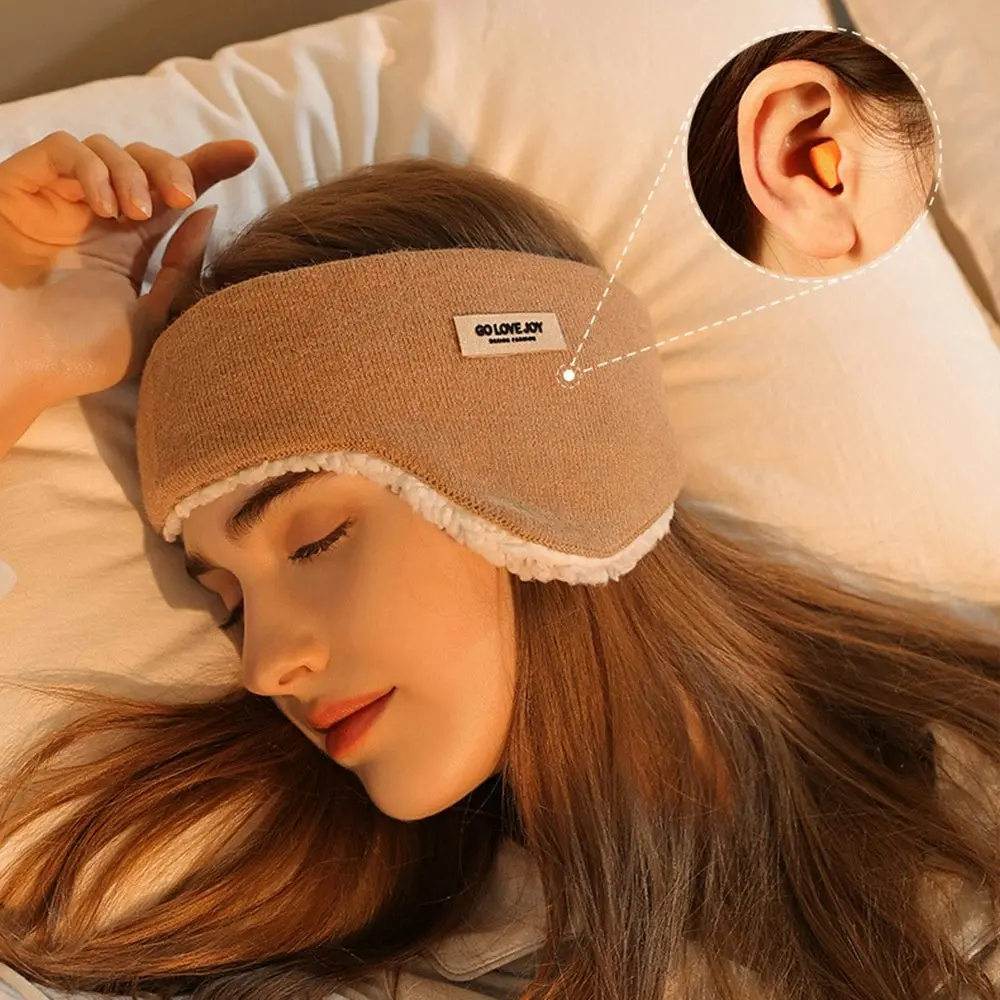 Blindfold Ear Muffs Headband and Noise Reduction Earplugs Women Sleep Mask