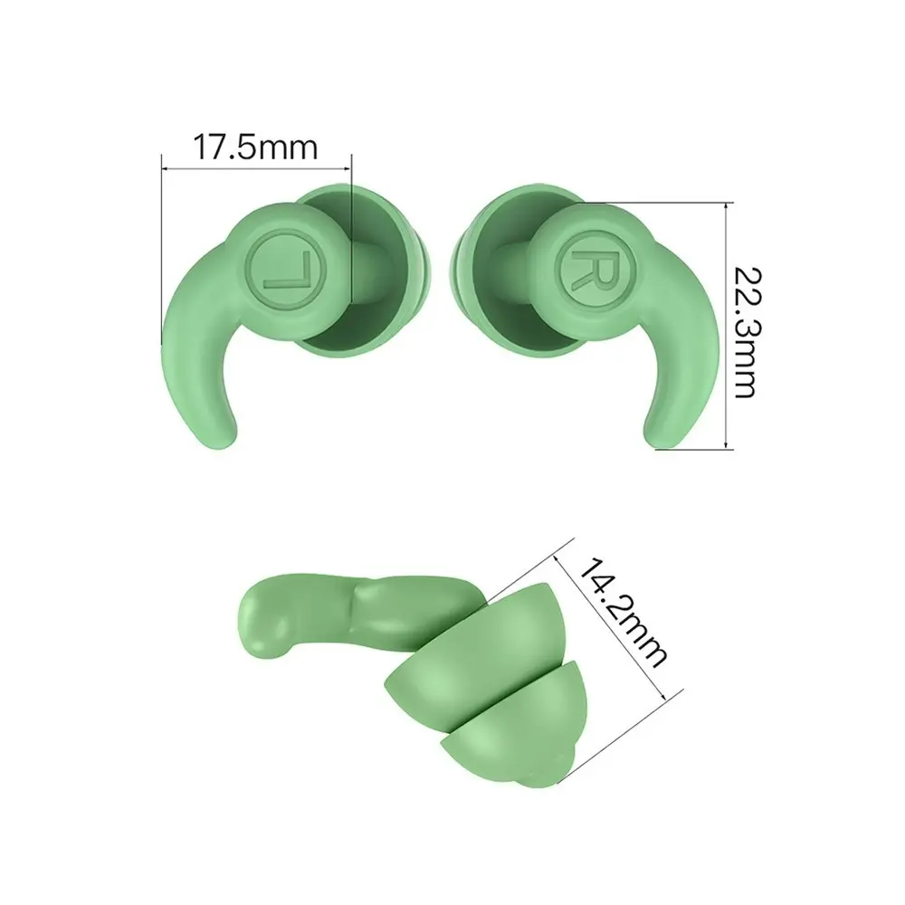 2Pairs Anti Noise Silicone Earplugs Waterproof Ear Plugs Swimming Ear Protector