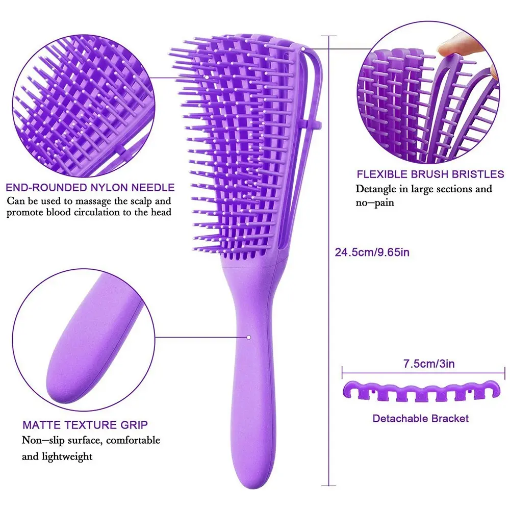 2Pcs Eight Claws Combed Women¡¯s Hairdressing Big Bending Comb Detangling Brush