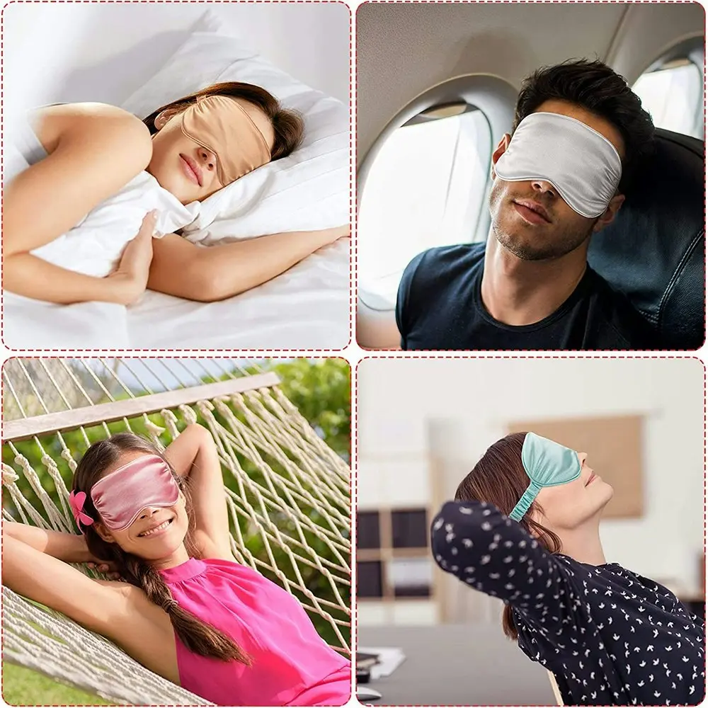 4Pcs Double Sided Silk Sleeping Eye Mask