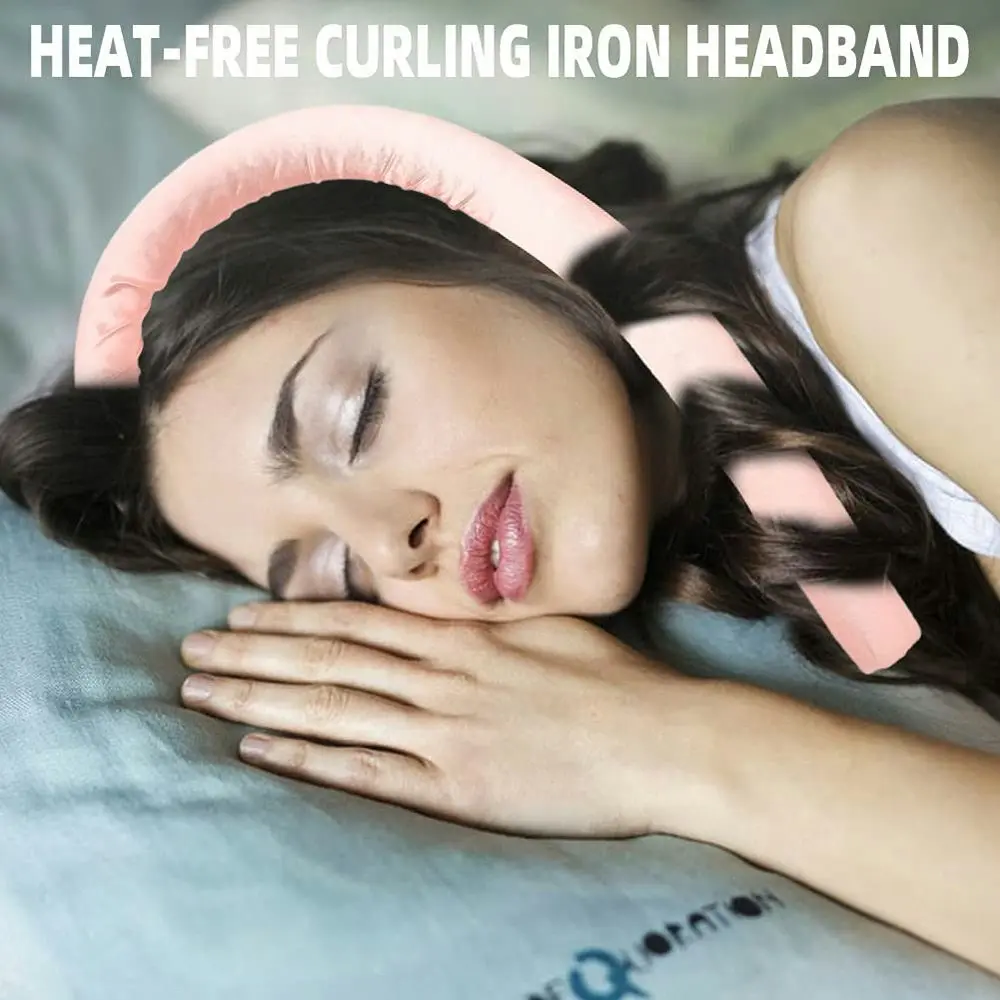 2 Set Heatless Curling Rod Headband Ribbon Hair Roller DIY Sleep Hair Roller