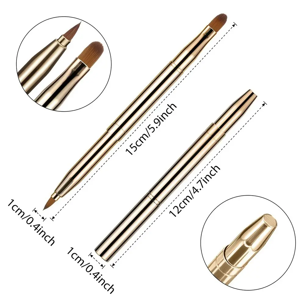 3 Pcs Dual End Lip Brush Concealer Brushes Retractable Lipstick Makeup Brush