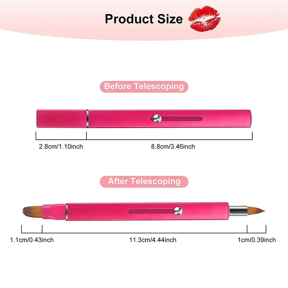 2 Pcs Retractable Lip Brush Lipstick Double-ended Lip Applicator Concealer Brush