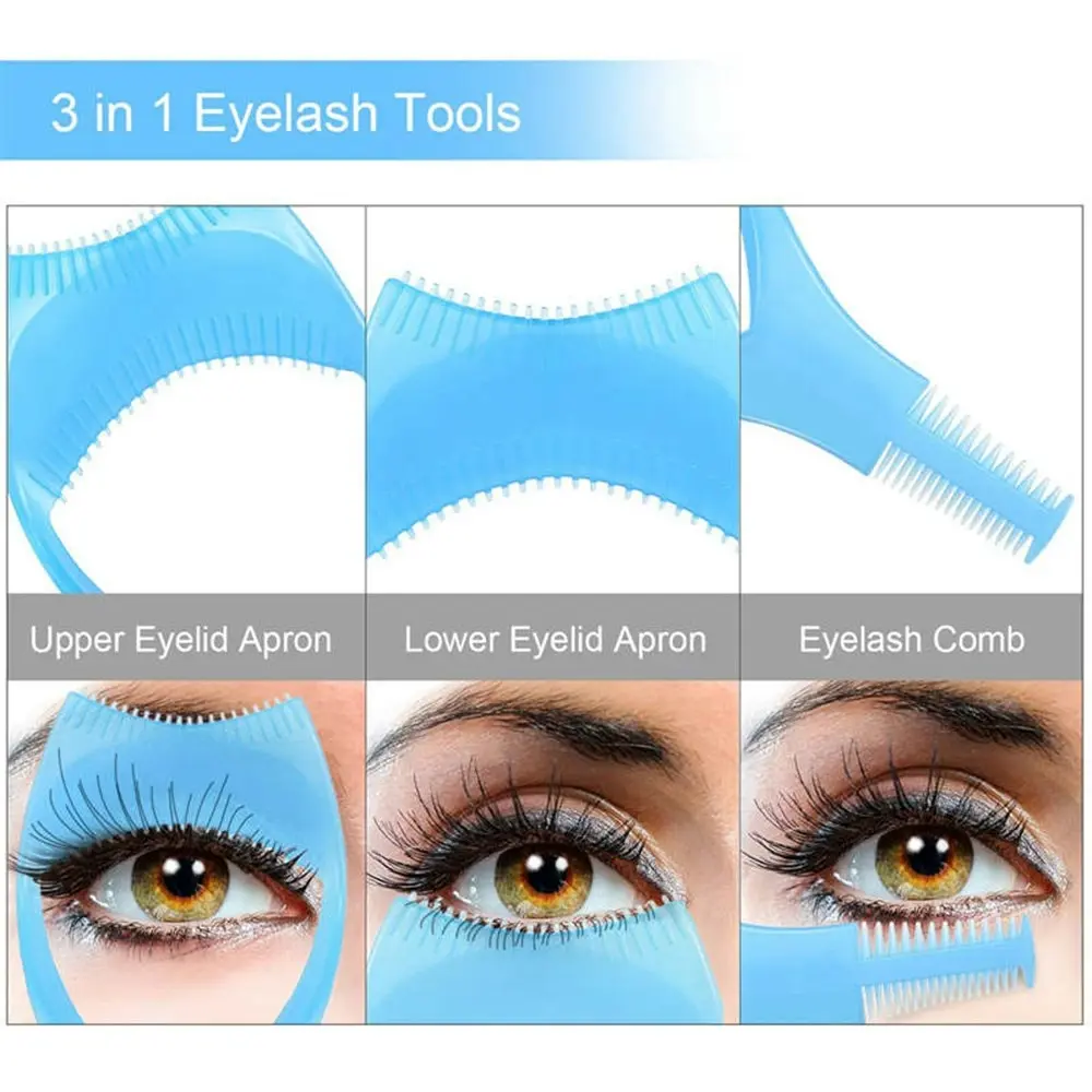 6pcs 3 In 1 Eyelashes Tools Mascara Shield Applicator Guard Card Eyelash Comb