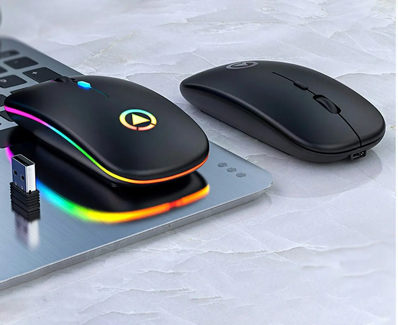 Wireless Mouse RGB Rechargeable Silent Mouse