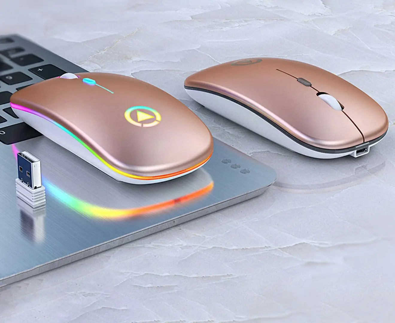 Wireless Mouse RGB Rechargeable Silent Mouse