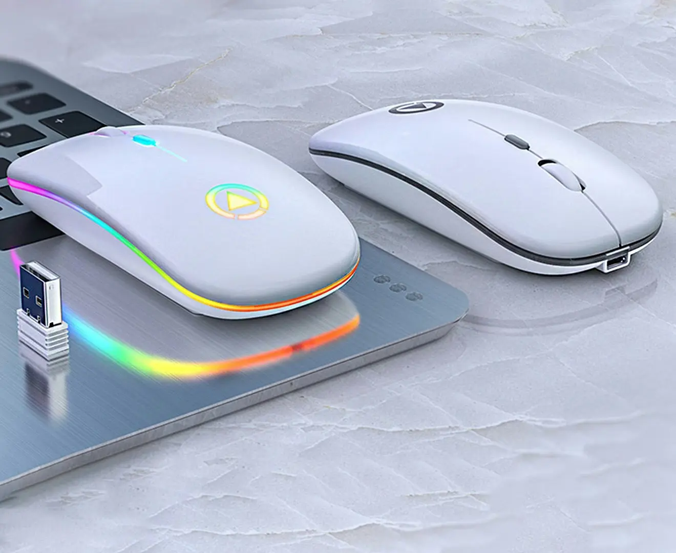 Wireless Mouse RGB Rechargeable Silent Mouse