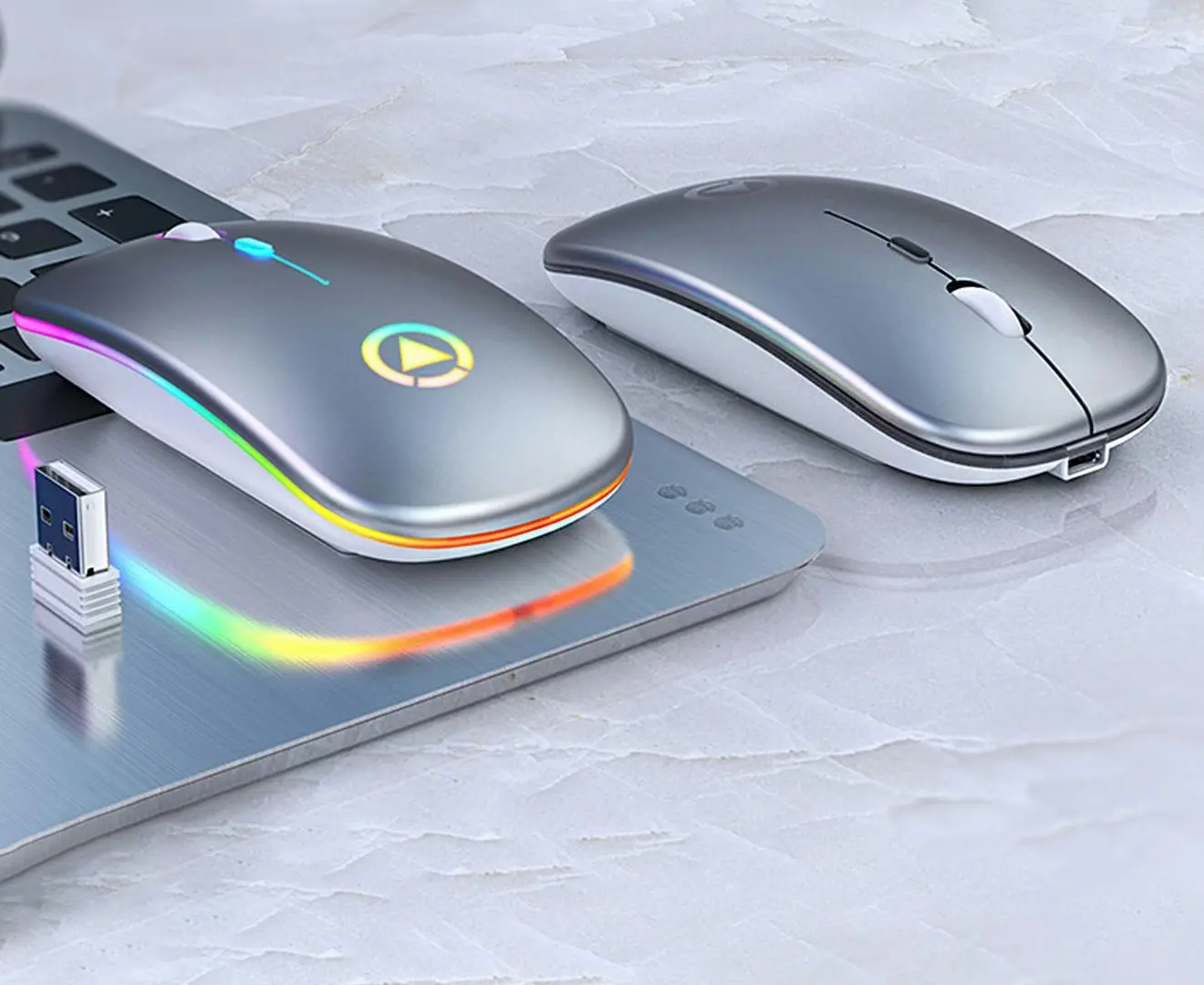 Wireless Mouse RGB Rechargeable Silent Mouse