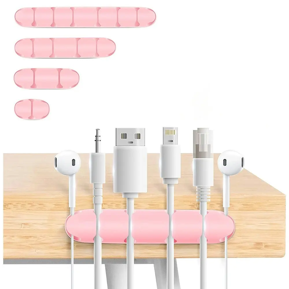 4pcs Silicone desktop cable fixer data cable organizer