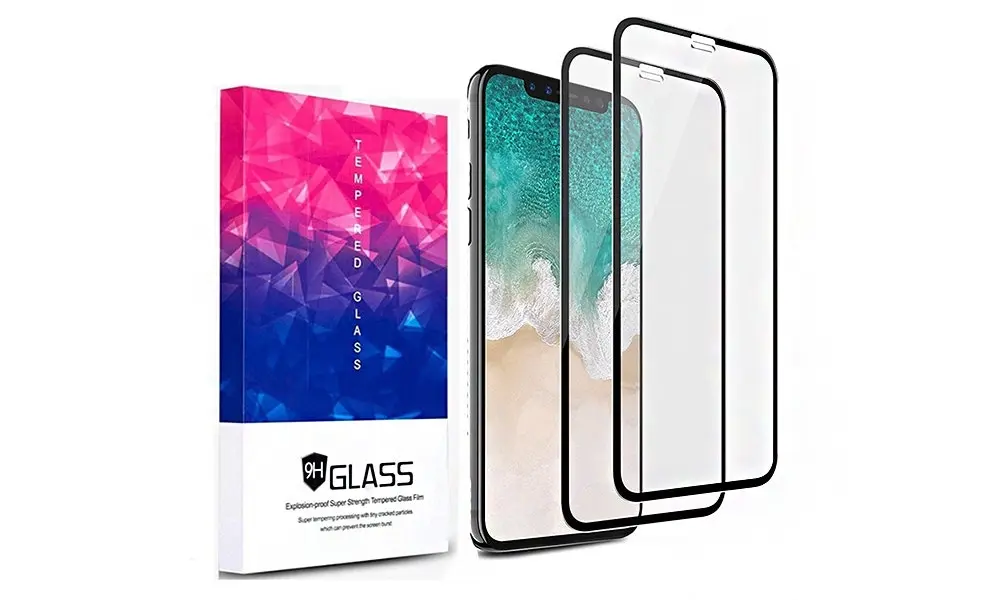 2-Pack Full-Coverage Tempered Glass Screen Protector for iPhone X