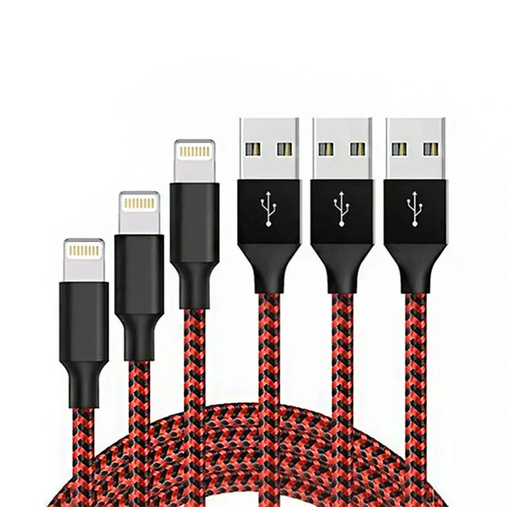 3 pack Lightning®-Compatible Charge and Sync Cables(1M+2M+3M)