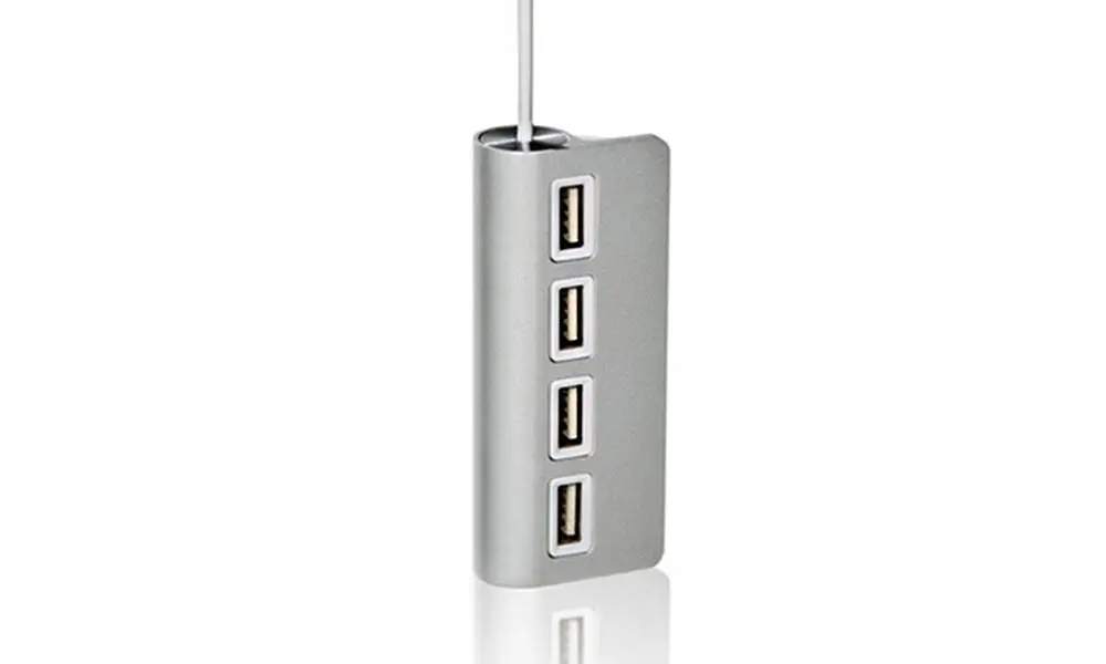 Two Pack Four-Port Aluminium USB Hub with a Shielded Cable