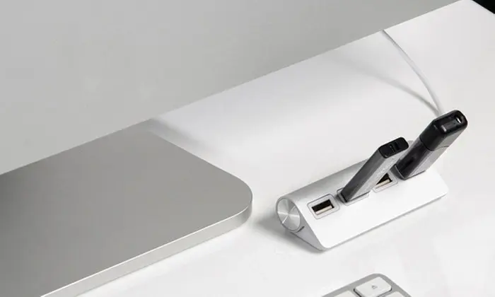 Two Pack Four-Port Aluminium USB Hub with a Shielded Cable