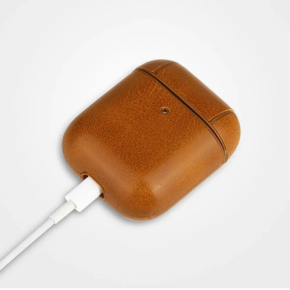 Genuine Leather Protective Cover Case for Apple AirPods