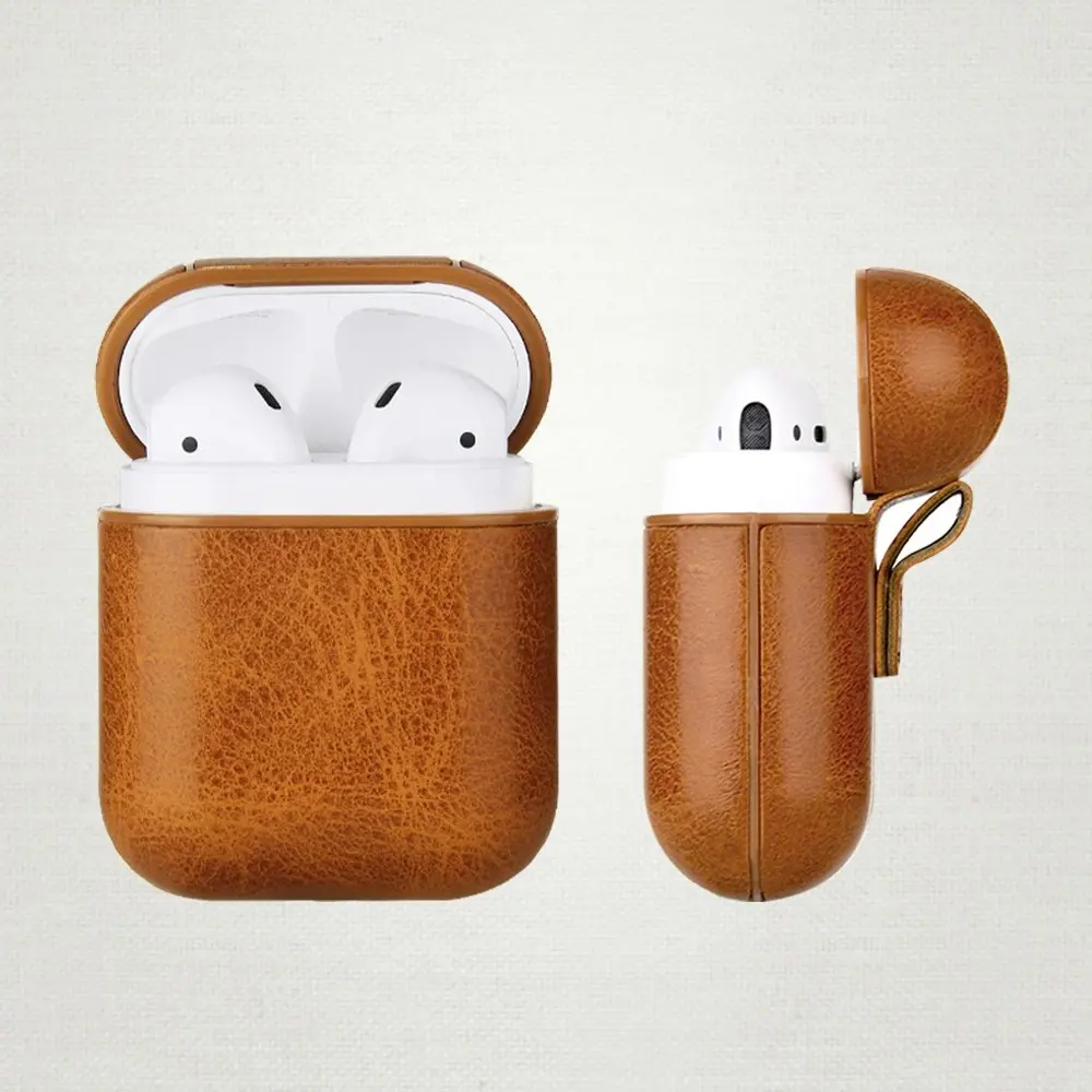 Genuine Leather Protective Cover Case for Apple AirPods