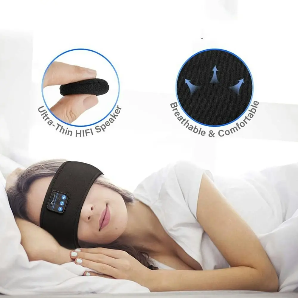 Music Sleeping Mask Headphones Wireless Bluetooth Sports Headband Bass Speakers