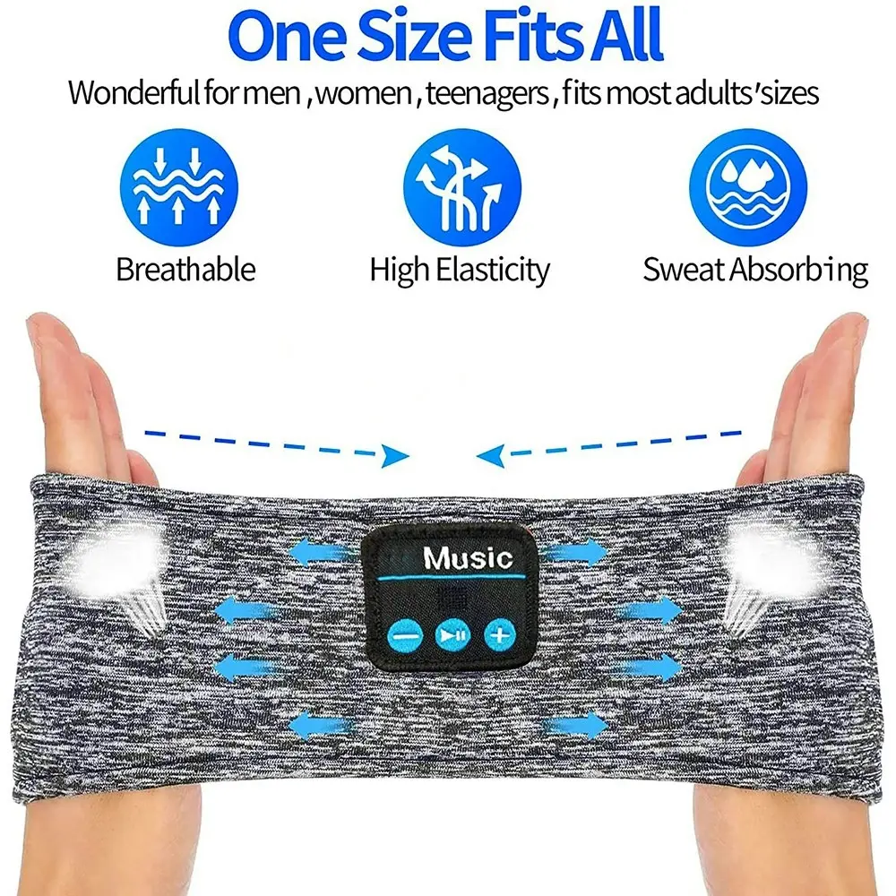 Music Sleeping Mask Headphones Wireless Bluetooth Sports Headband Bass Speakers