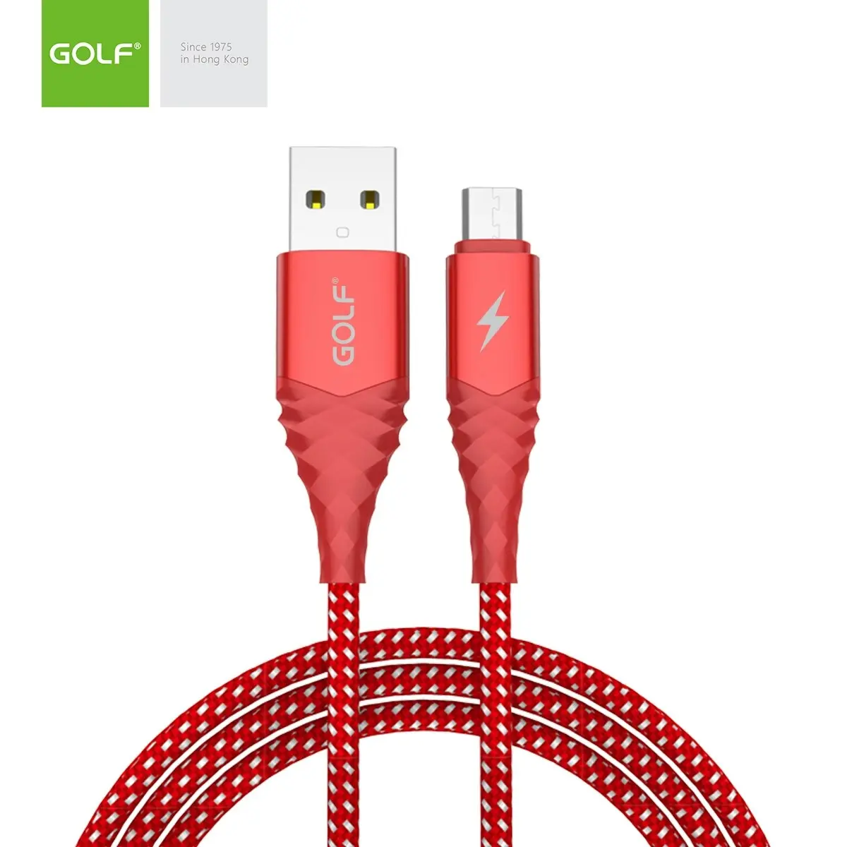 Golf GC-67M Micro USB 1m Wave Metal Anti-Fracture USB 3A Fast Charging Data Cable