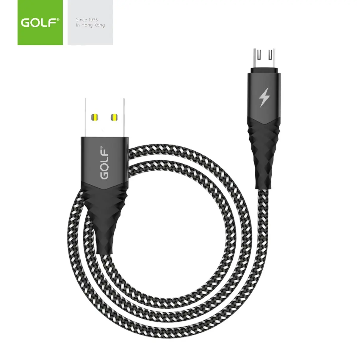 Golf GC-67M Micro USB 1m Wave Metal Anti-Fracture USB 3A Fast Charging Data Cable