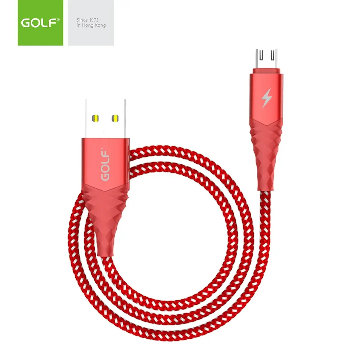 Golf GC-67M Micro USB 1m Wave Metal Anti-Fracture USB 3A Fast Charging Data Cable