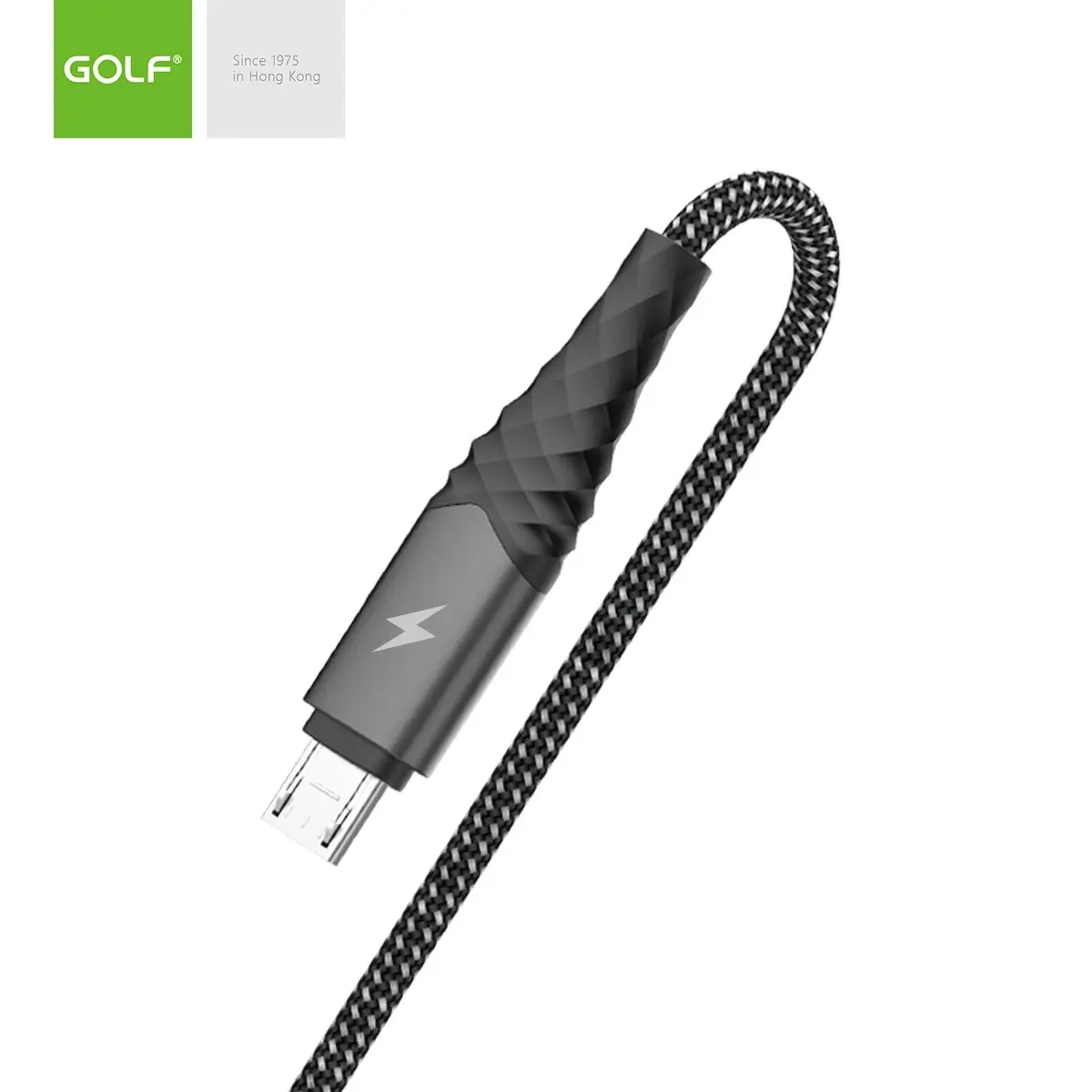 Golf GC-67M Micro USB 1m Wave Metal Anti-Fracture USB 3A Fast Charging Data Cable