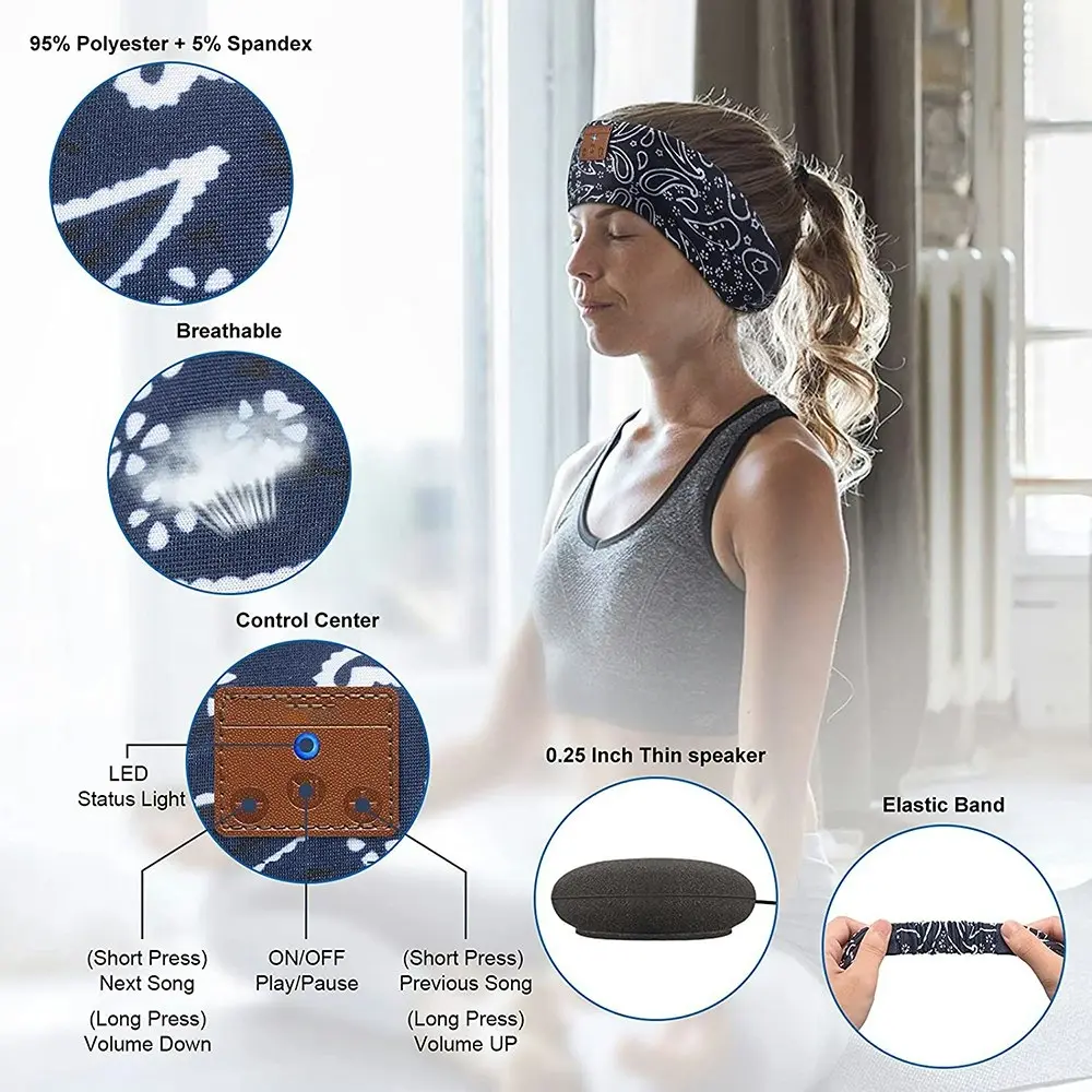 Sleep Headphones Music Sleeping Mask Headphones Wireless Bluetooth Sports Headband