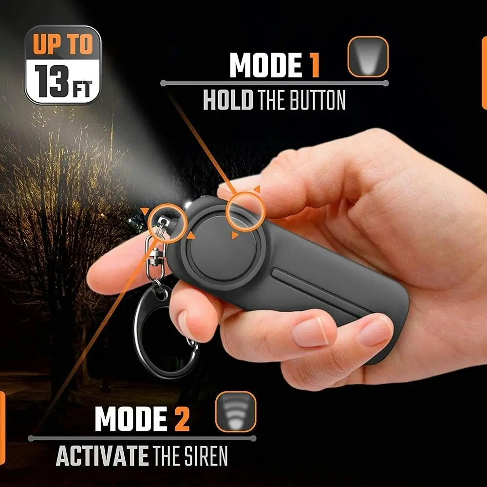 Self Defense Personal Alarm Keychain With 130 dB and LED Light