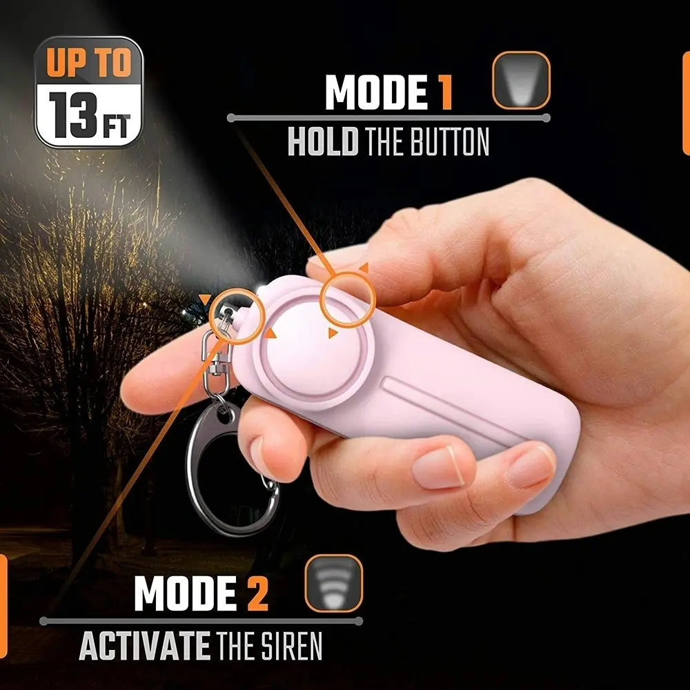 Self Defense Personal Alarm Keychain With 130 dB and LED Light