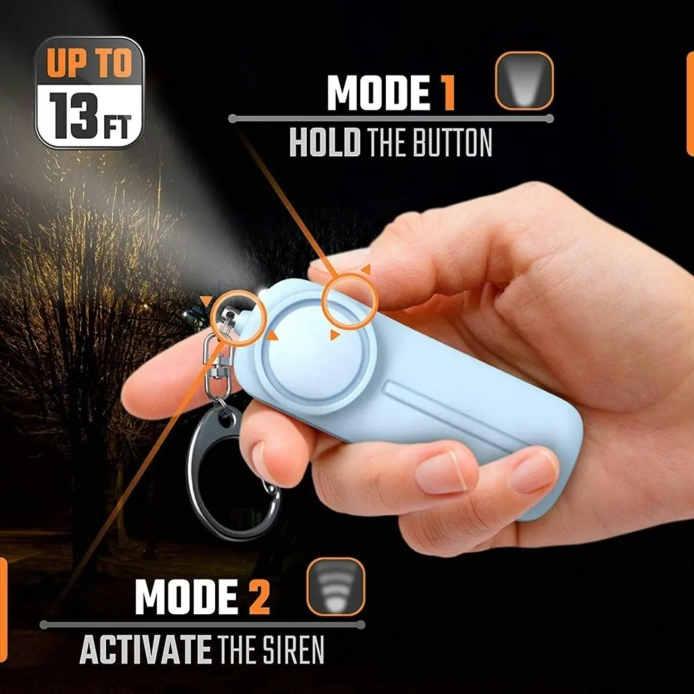 Self Defense Personal Alarm Keychain With 130 dB and LED Light