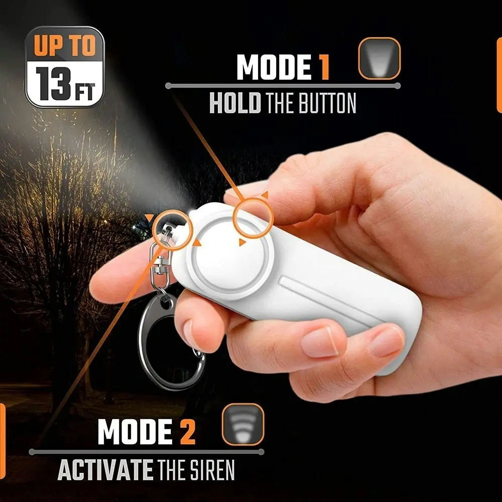 Self Defense Personal Alarm Keychain With 130 dB and LED Light