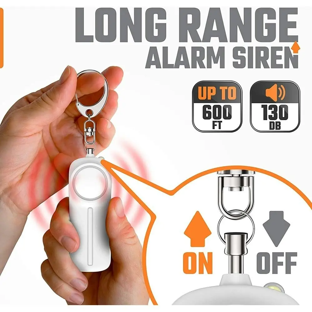 Self Defense Personal Alarm Keychain With 130 dB and LED Light