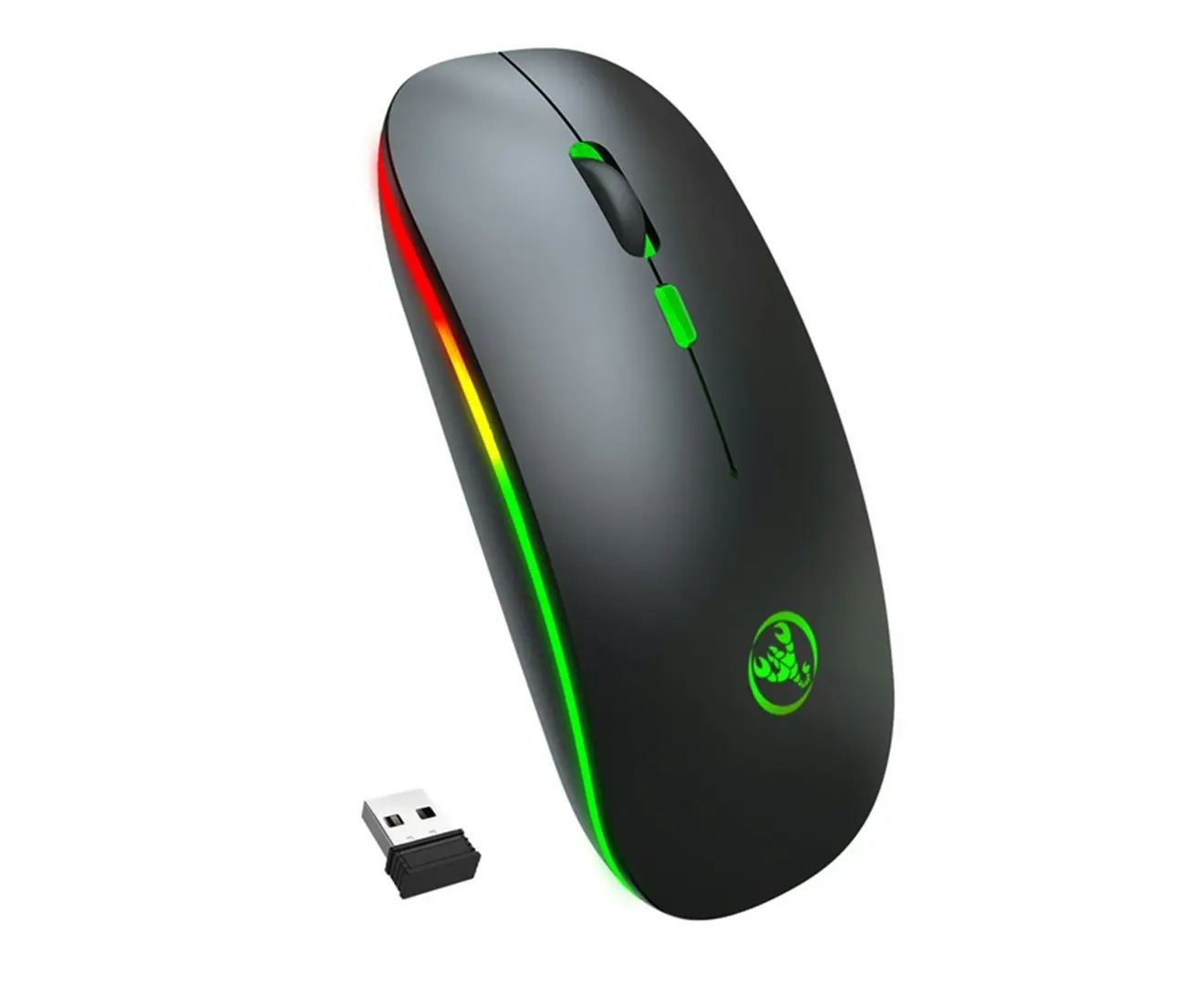 Dual-Mode Bluetooth 5.1 Colorful  wireless RGB Rechargeable Mouse  For Laptop PC