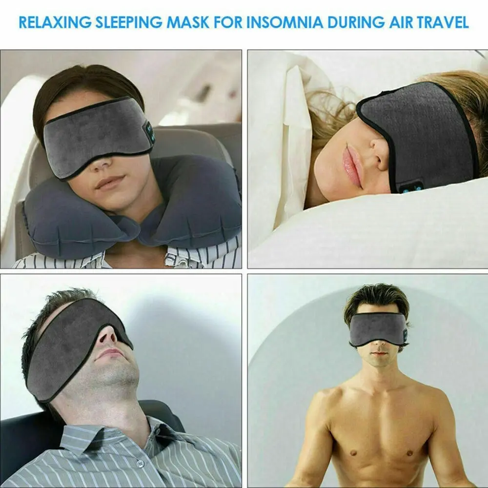 Eye Mask Wireless Bluetooth 5.0 Stereo Headphones Earphone Sleep Music Mask