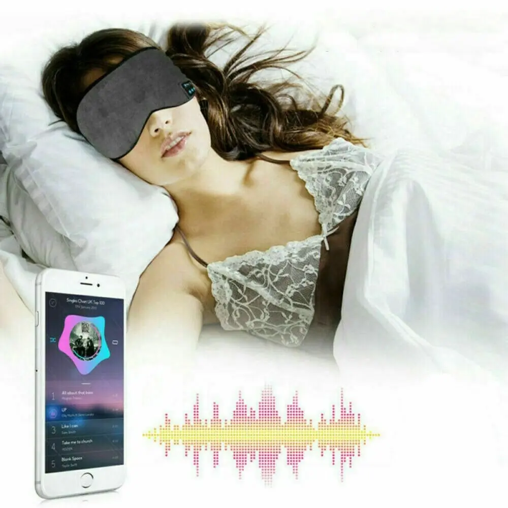 Eye Mask Wireless Bluetooth 5.0 Stereo Headphones Earphone Sleep Music Mask