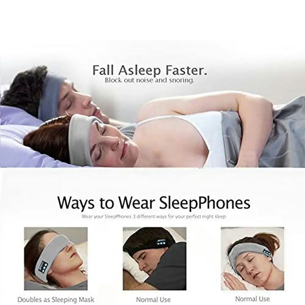 Sleeping Eye Mask Bluetooth Music Headphones Sports Headband