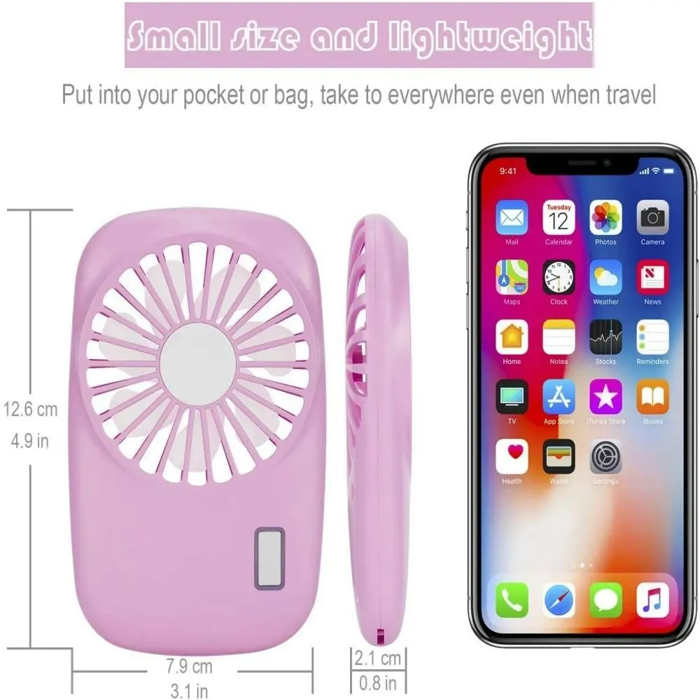 Handheld Fan Mini Fan Powerful Personal Portable Fan USB Rechargeable Cooling