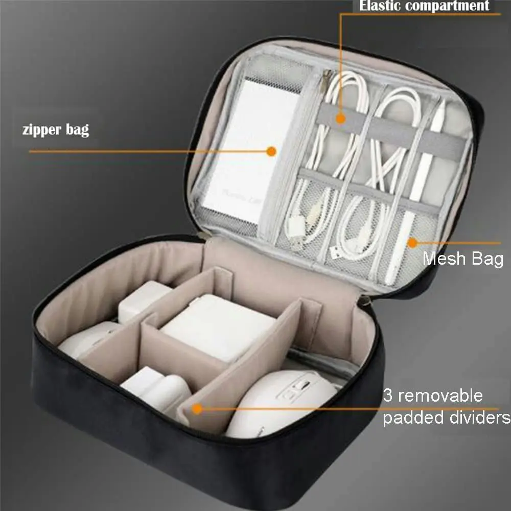 Electronics Accessories Carry Case Electronic Organizer Travel Cable Storage Bag