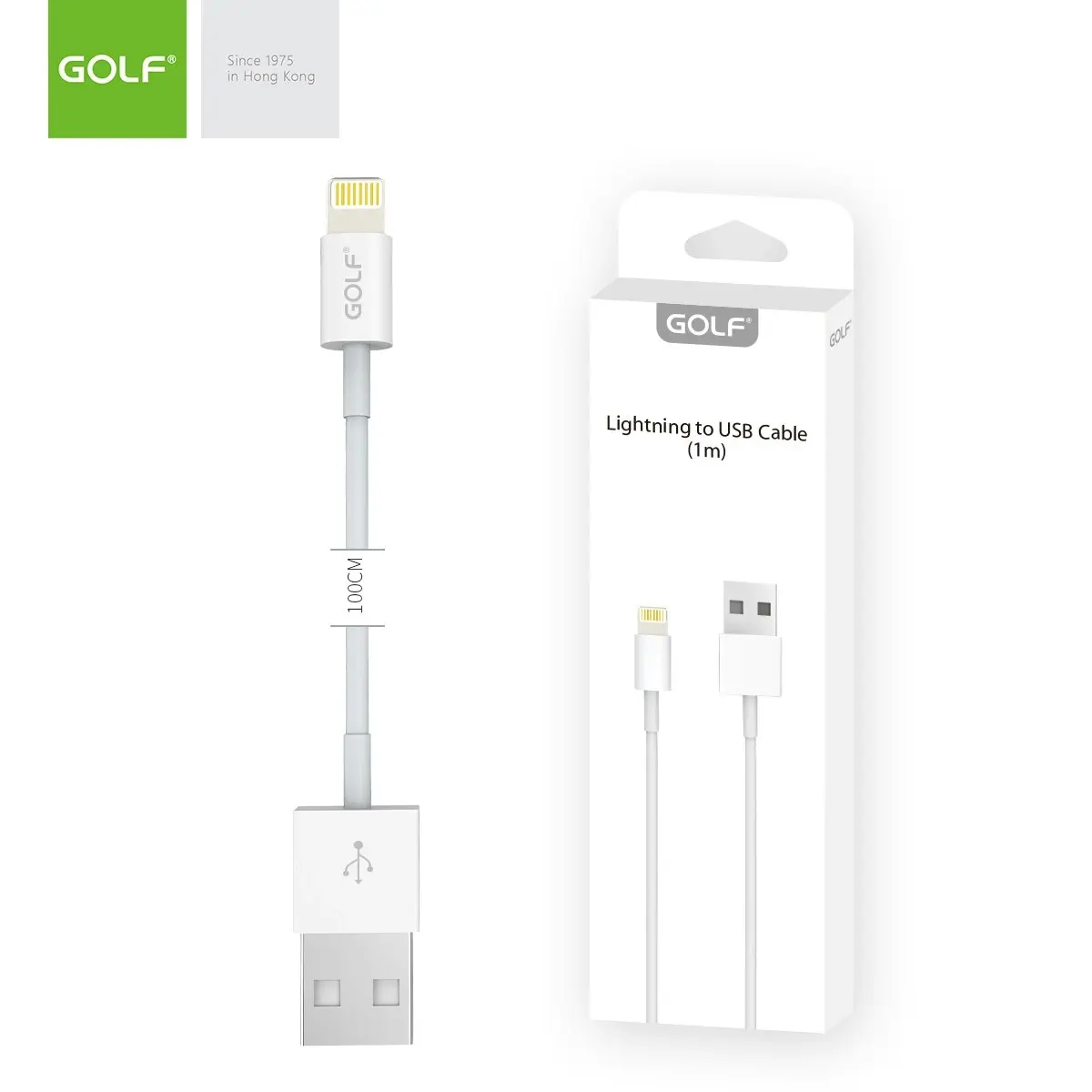 1m USB Charging Data Cable Golf GC-30 For iPhone mobile phone