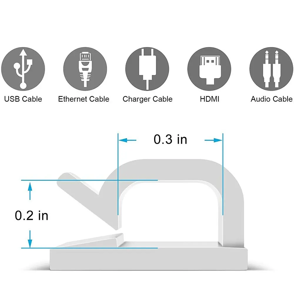 50pcs Desktop storage cable clip data cable organizer